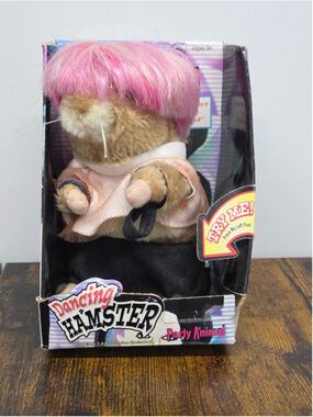 NIB Gemmy Pink-Haired Dancing Hamster Plush